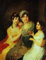 Vladimir Borovikovsky - Portrait of Countess A. I. Bezborodko with Her Daughters